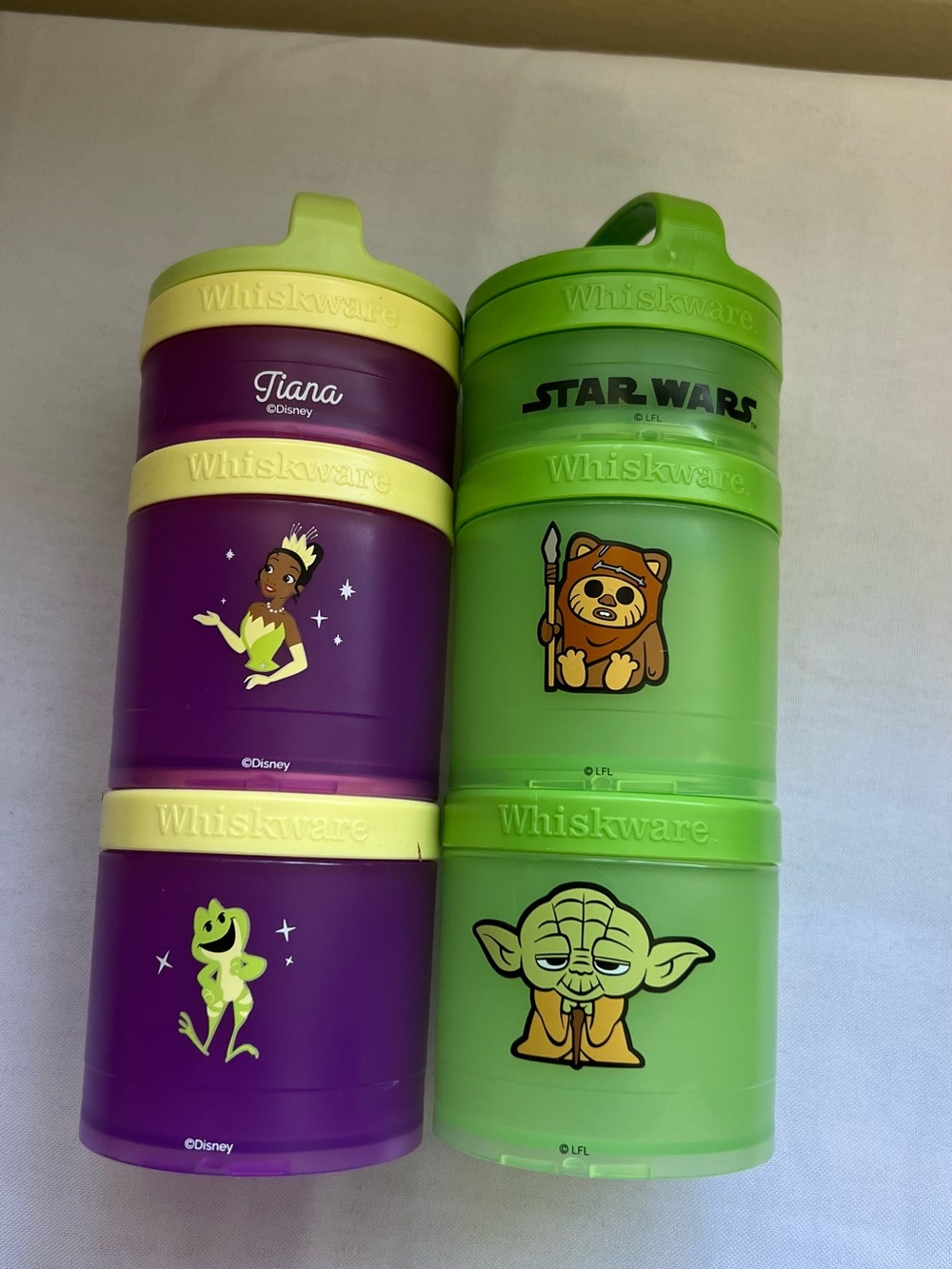 Stackable Snack Towers - Disney Tiana Purple & Star Wars Green 2 for $20